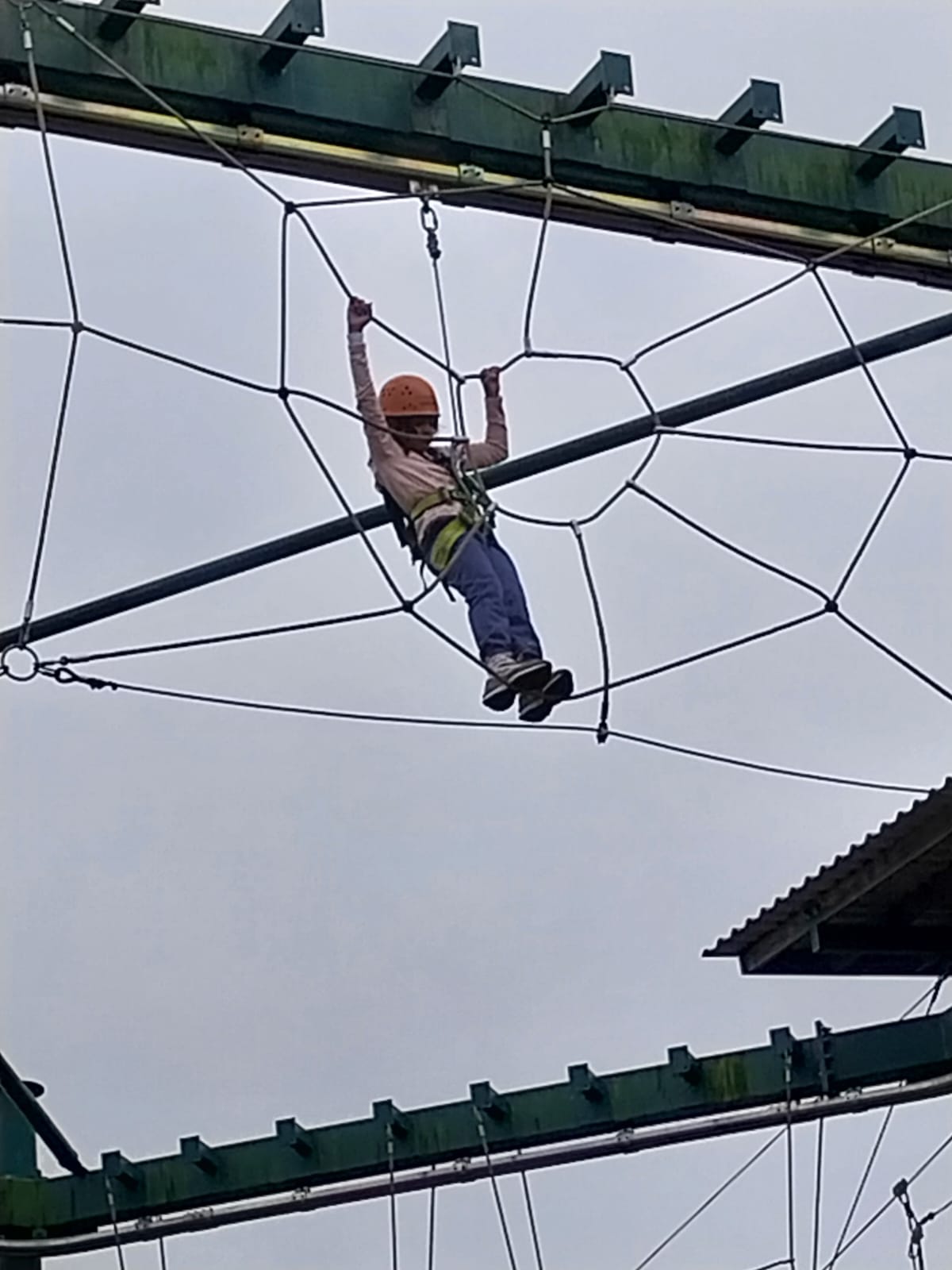 Child on high rope course
