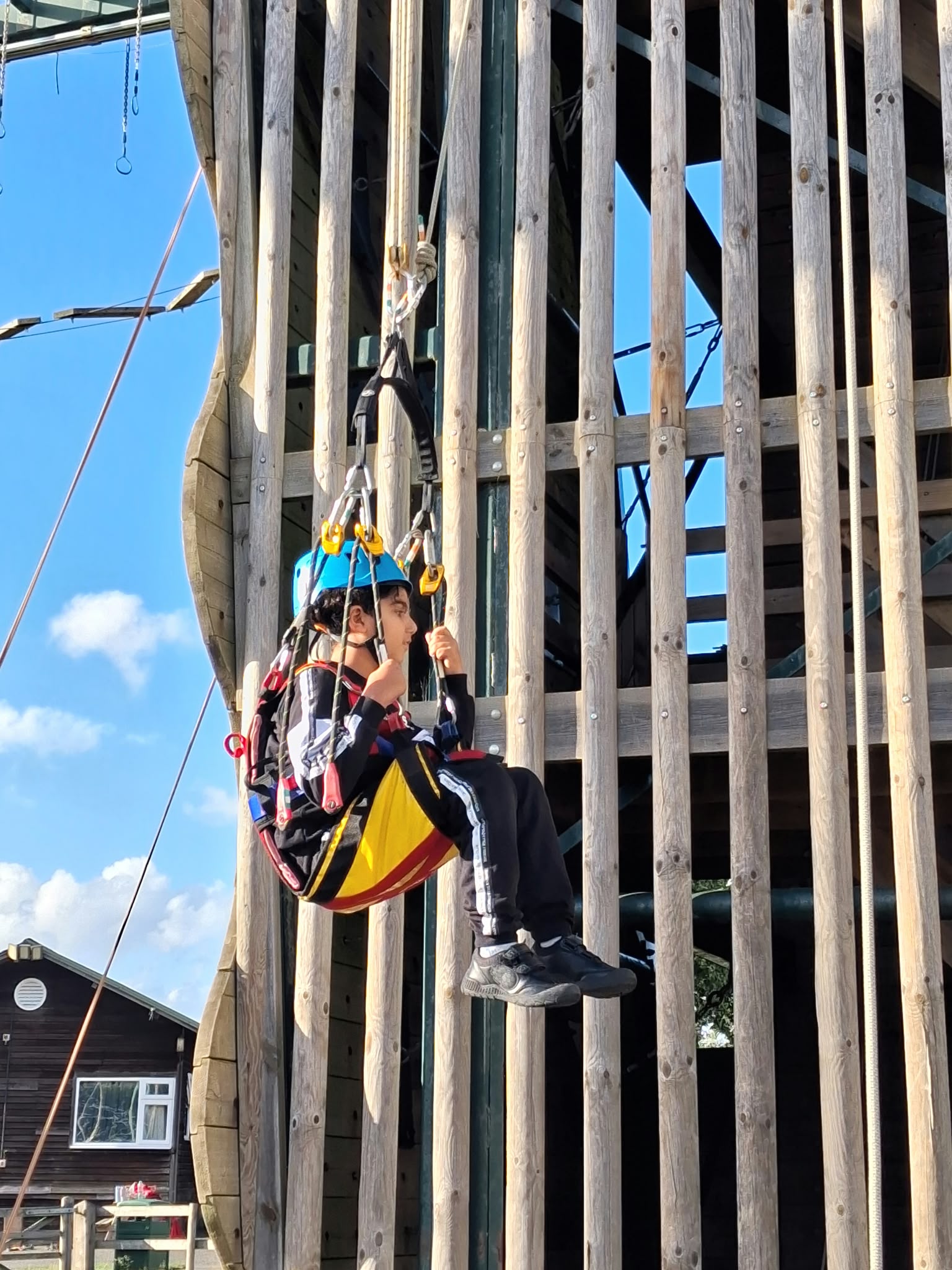 Group 1 children doing abseil and zipwire