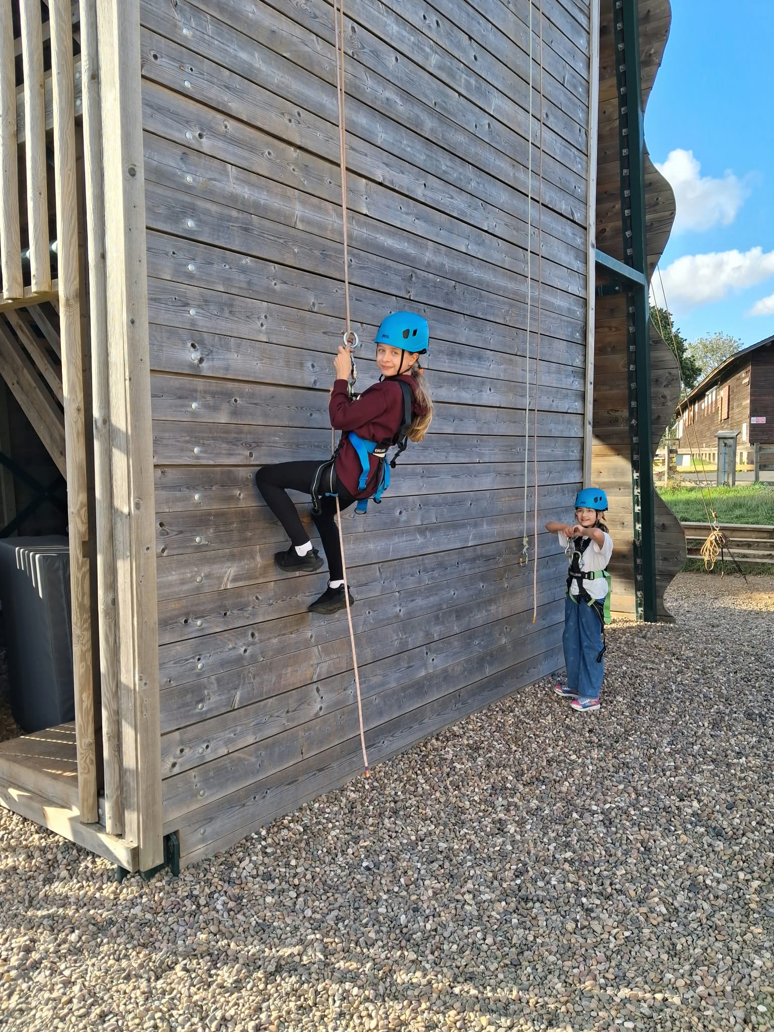 Group 1 children doing abseil and zipwire
