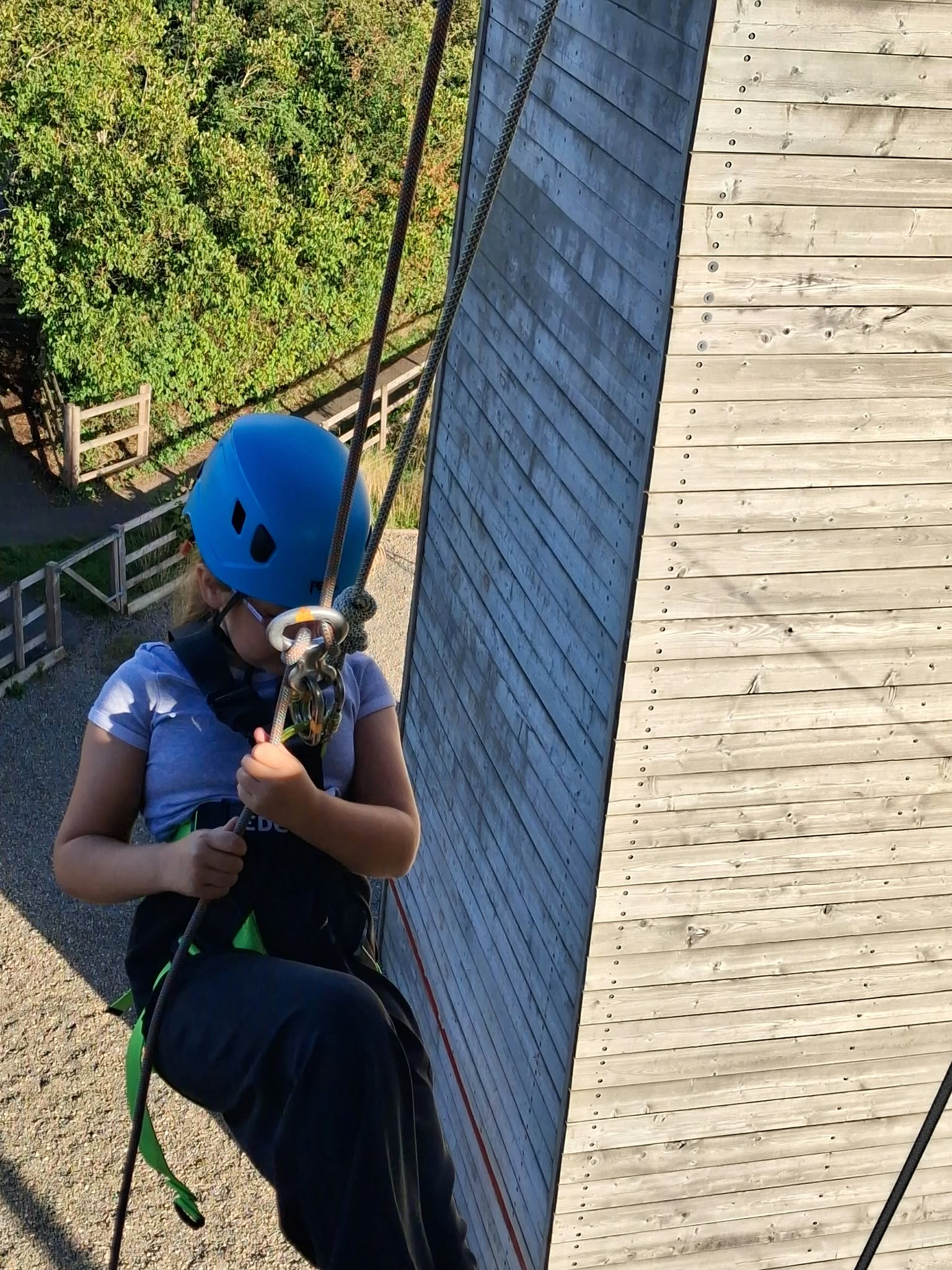 Group 1 children doing abseil and zipwire
