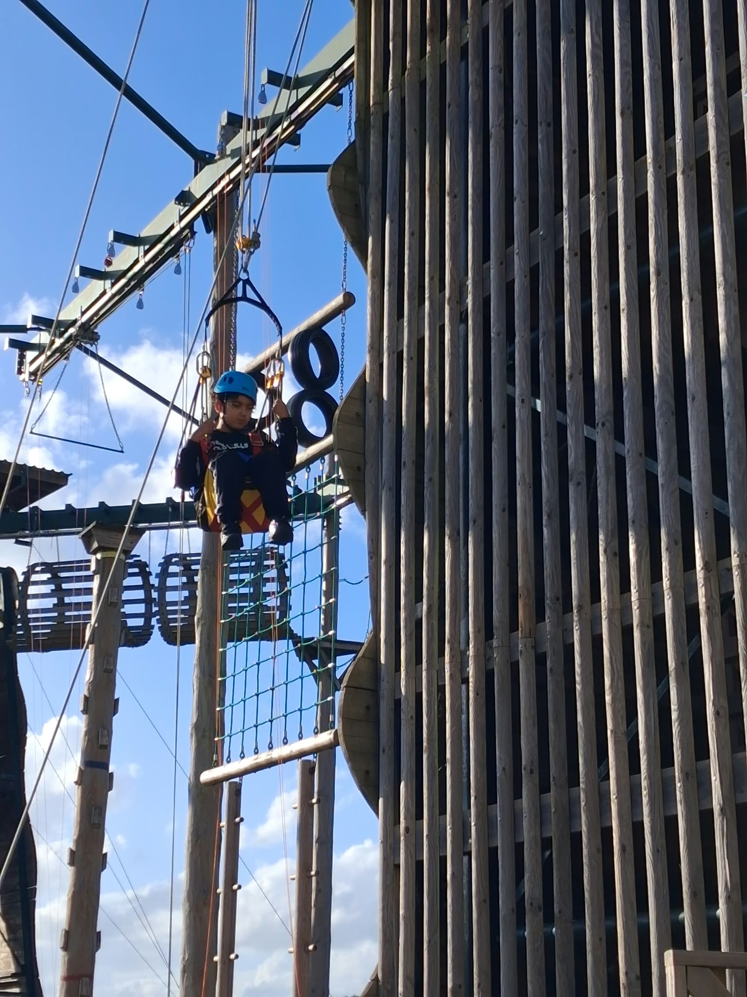 Group 1 children doing abseil and zipwire