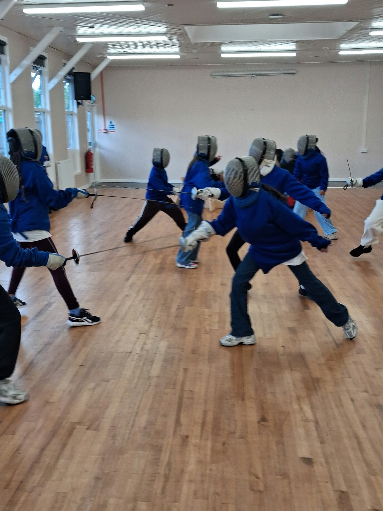 Group 1 children doing fencing