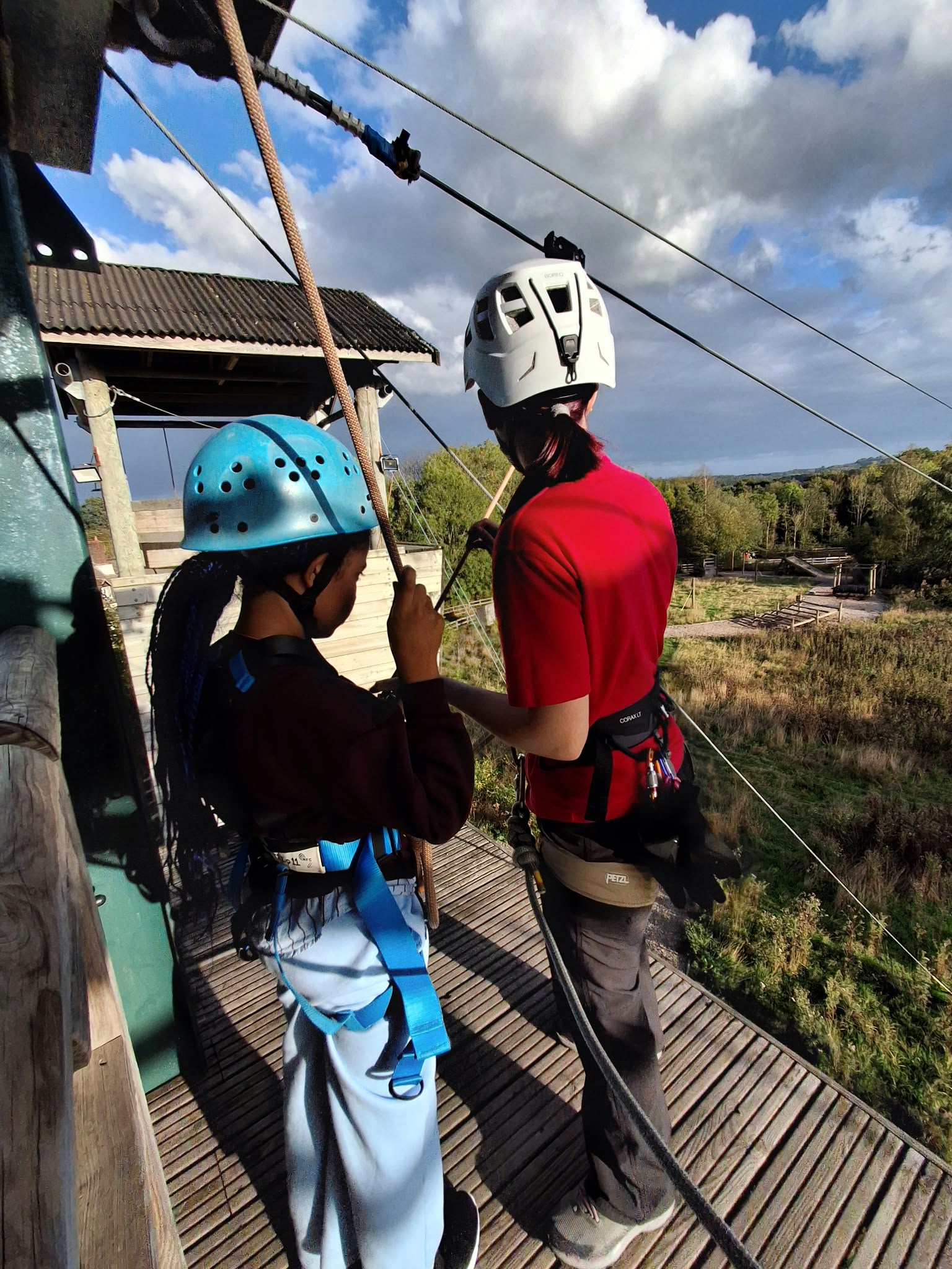 Group 1 children doing abseil and zipwire