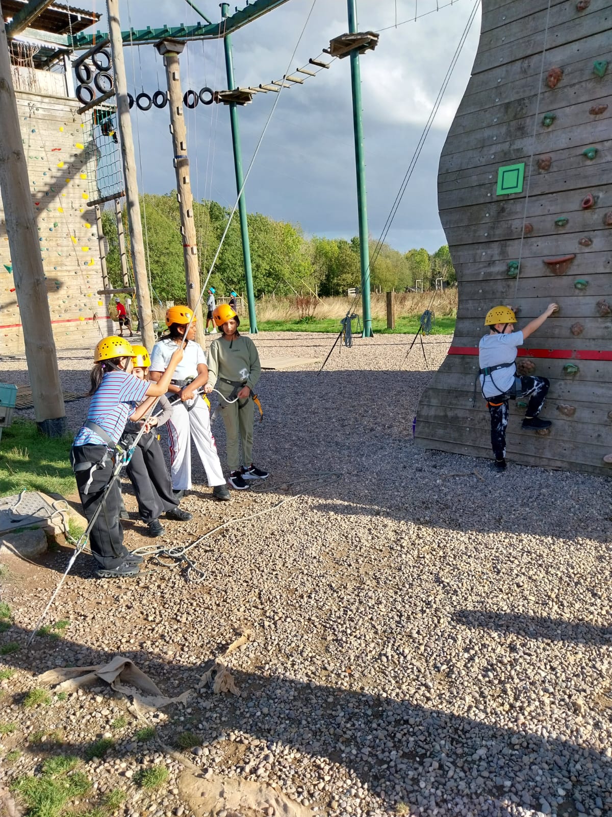 Group 3 children doing climbing