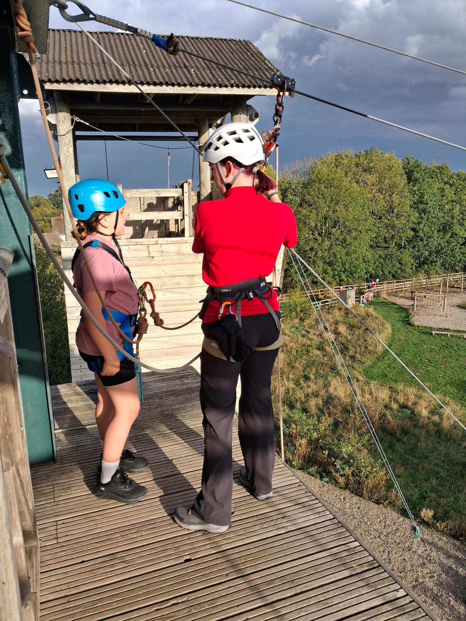 Group 1 children doing abseil and zipwire
